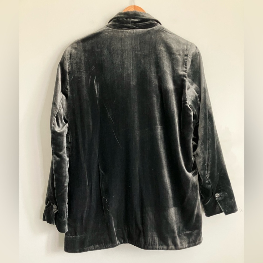 ANTHROPOLOGIE Hunter Green Alessia Velvet Light Weight Blazer Size MP - Picture 6 of 13